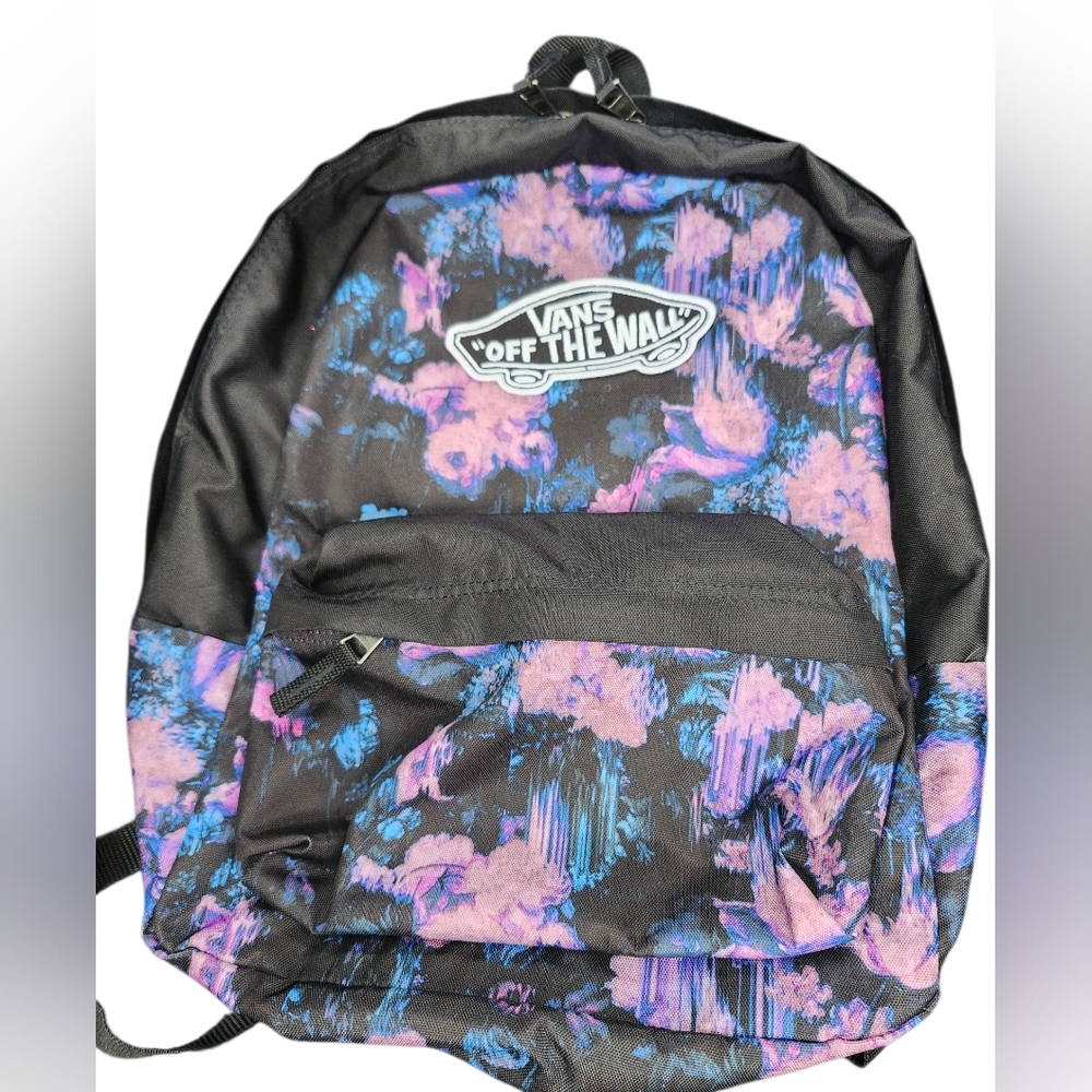 Vans Black And Blue Patterned Backpack - image 1